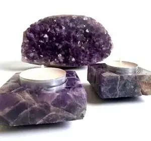 פמוט אמטיסט – Amethyst Candle Holder