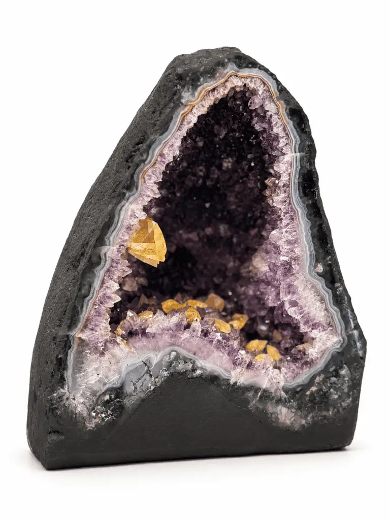 מערת אמטיסט עם קלציט &ndash; Amethyst Geode with Calcite
