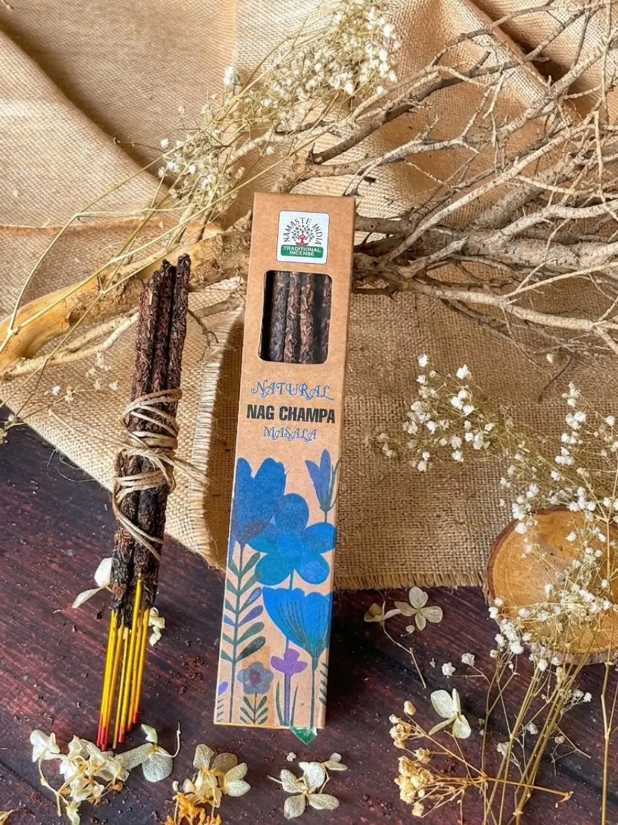 קטורת מסאלה טבעית נמסטה הודו – נאג צ'מפה | Namaste India Natural Masala Incense – Nag Champa – תמונה 2